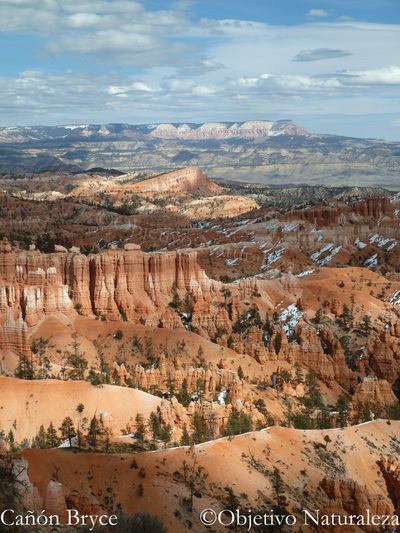 El parque nacional del Cañón Bryce,  es un gran anfiteatro natural formado por la erosión. Utah-Estados Unidos