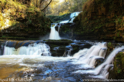 Brecon Beacons National Park-Waterfall Country.  Sgwd Isaf Clun Gwyn- Wales